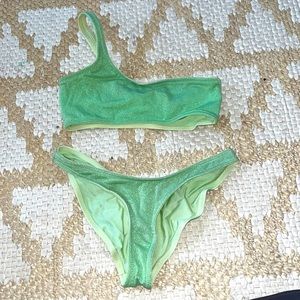 Triangl one strap green bikini, not sold on website anymore! Cheeky